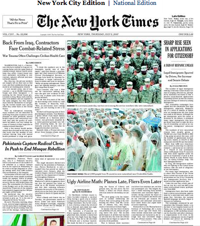New York Times, Front Page