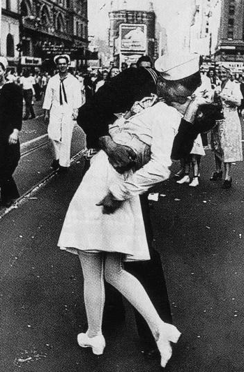 famous times square kiss. First, the Times Square kiss: