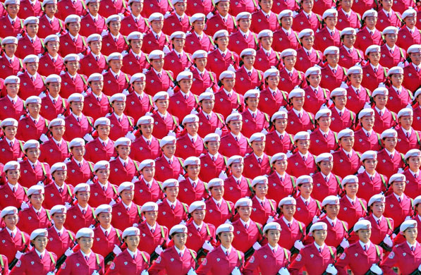 north korean women marching. 60th-anniversary-parade-women-