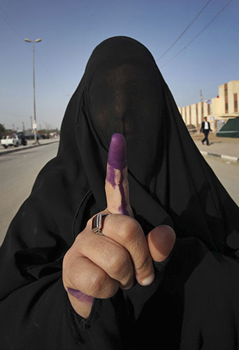 Burqa inked finger Iraq