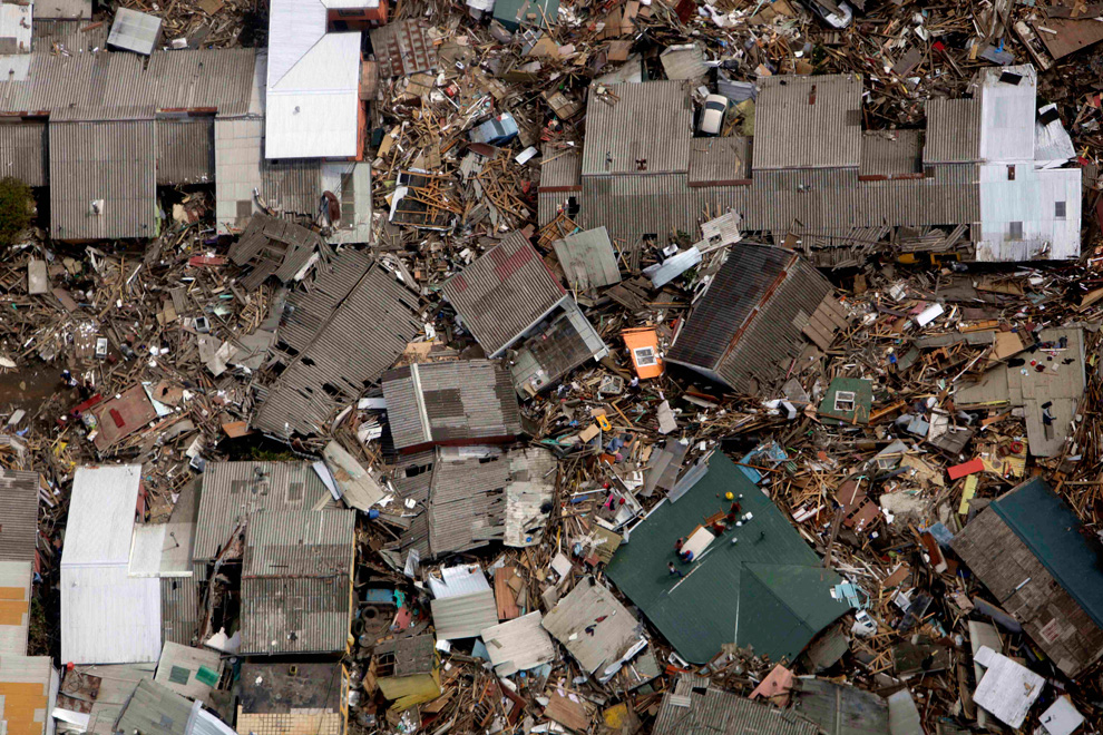 Chile aftermath aerial view