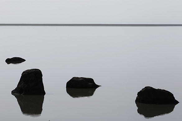 Iceland, rocks in lake