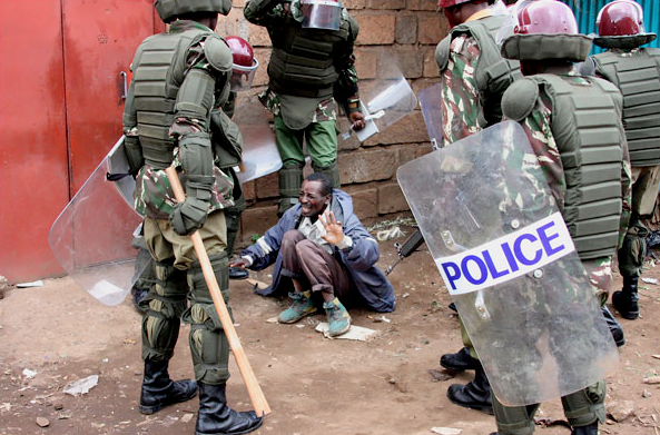 Police beating Nairobi