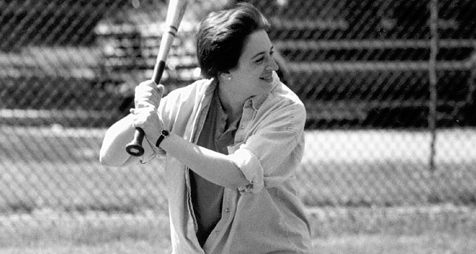 Elena Kagan playing softball