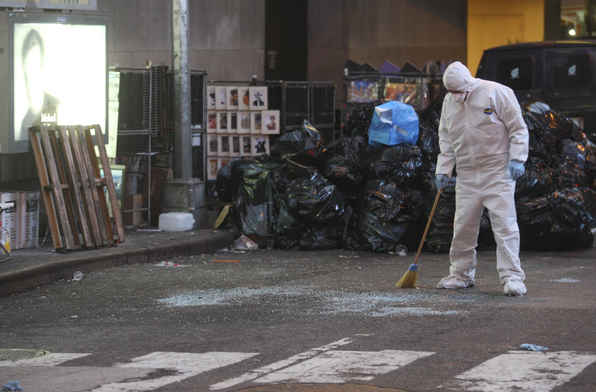 Times Square clean up crew Times Square clean up crew