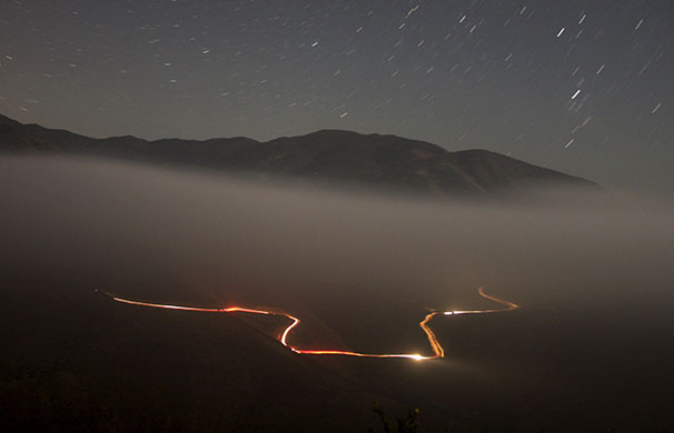 border patrol vehicle by night